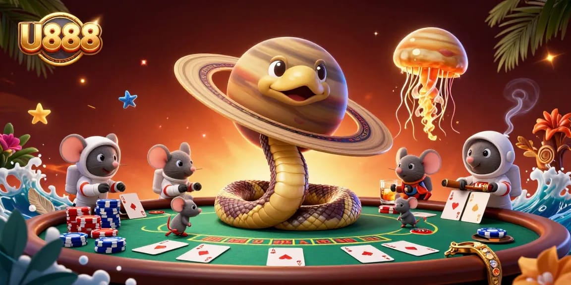U888 players bet around a cosmic roulette wheel, enhancing their gaming experience.