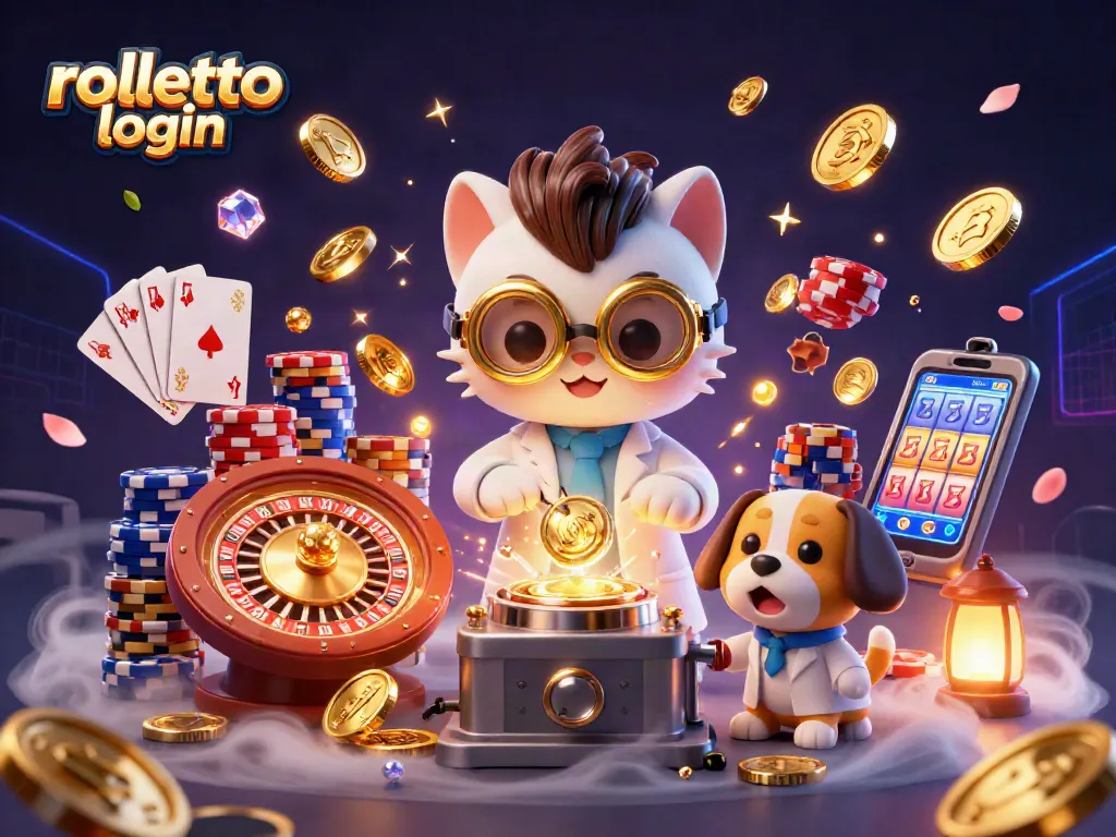 Experience rolletto login with a vibrant 3D casino scene of characters and dynamic gaming elements.