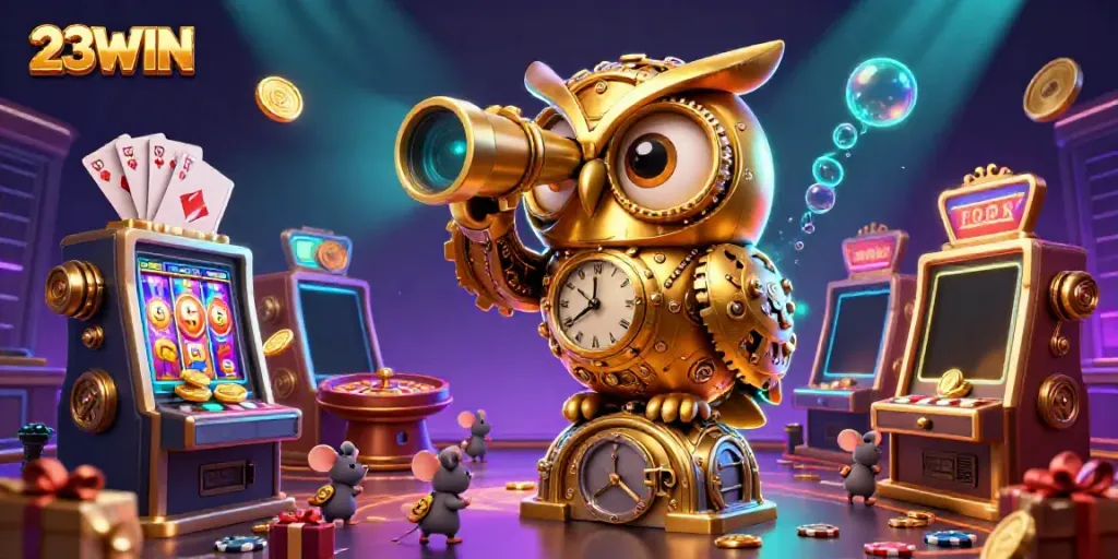 Experience thrilling gaming action at 23WIN with lively slot machine entertainment.