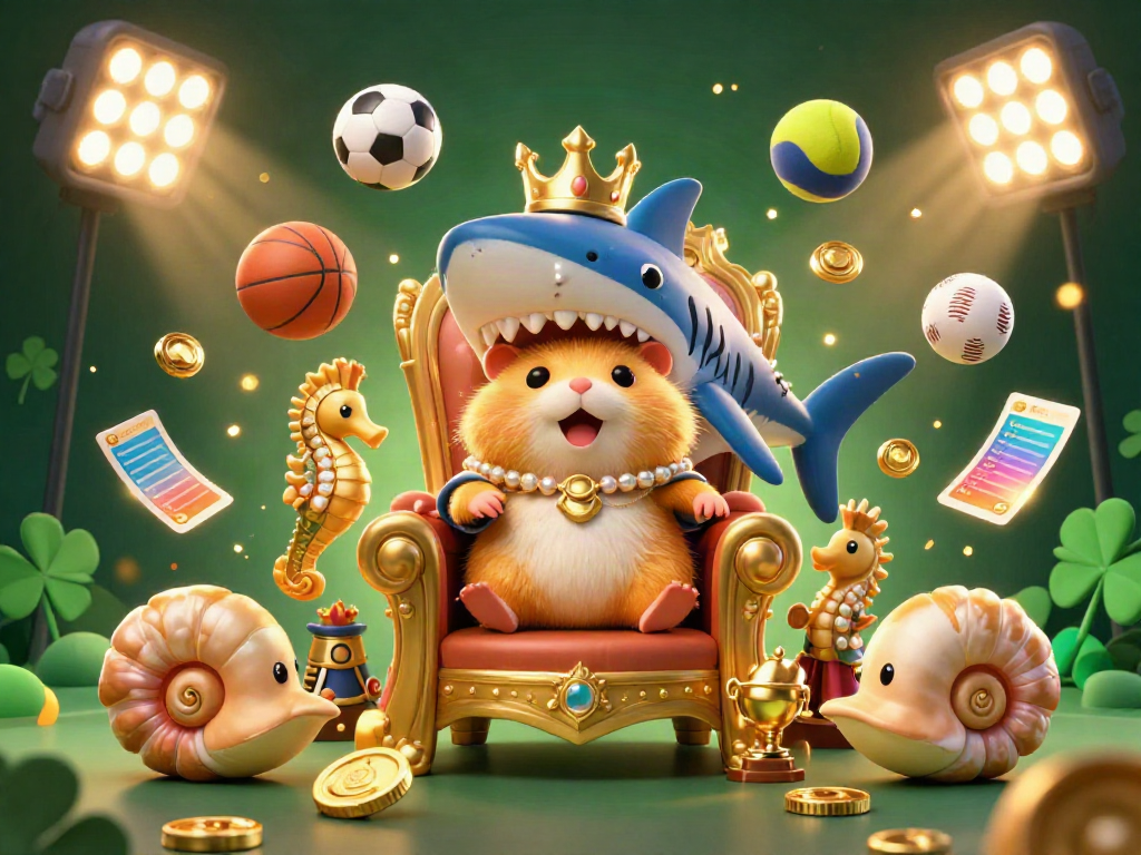Experience thrilling gaming at XIN88 with a vibrant casino scene featuring a golden hamster king and dynamic sports elements.