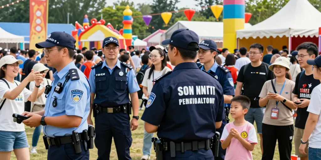 Event Security team ensuring safety at a lively community festival.