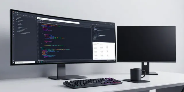 .uk domain search platform interface in a modern developer workspace showcasing advanced software development tools.