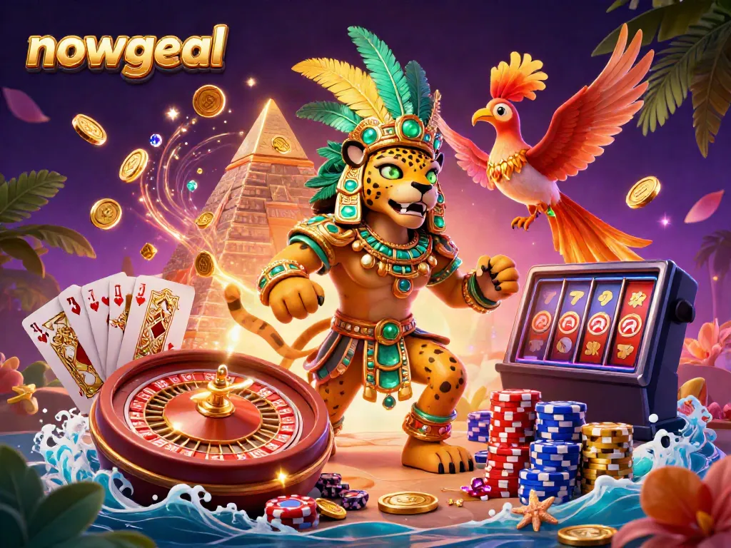 Engage with nowgoal's vibrant betting atmosphere featuring dynamic gambling elements and colorful characters.
