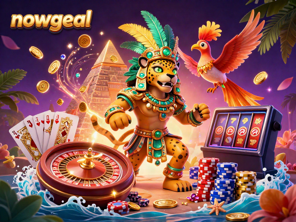 Engage with nowgoal's vibrant betting atmosphere featuring dynamic gambling elements and colorful characters.