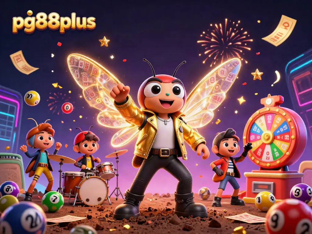 Win big at pg88plus with a lively casino-themed illustration showcasing animated characters and vibrant gaming elements.