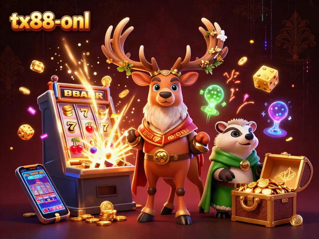 Experience thrilling jackpots at tx88-onl with dynamic 3D casino game elements and characters.