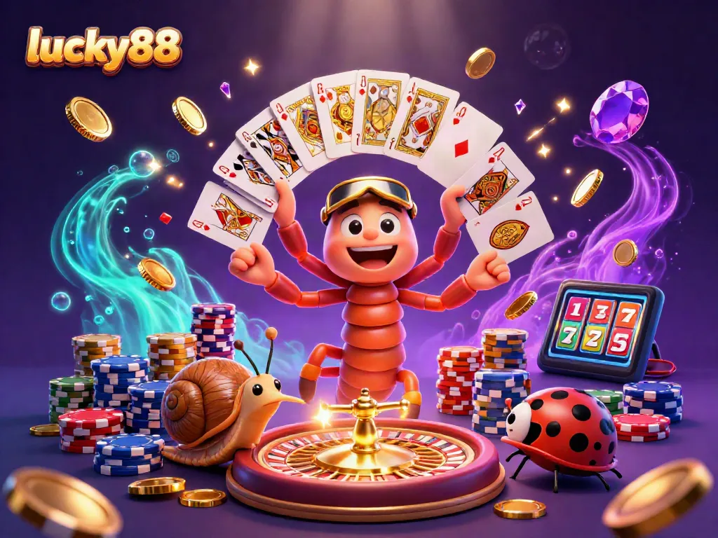 Experience thrilling lucky88 moments with vibrant casino elements and dynamic characters.