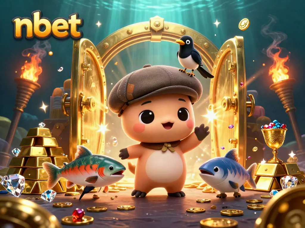 Get ready to win with nbet in this vibrant 3D casino-themed illustration bursting with treasures.
