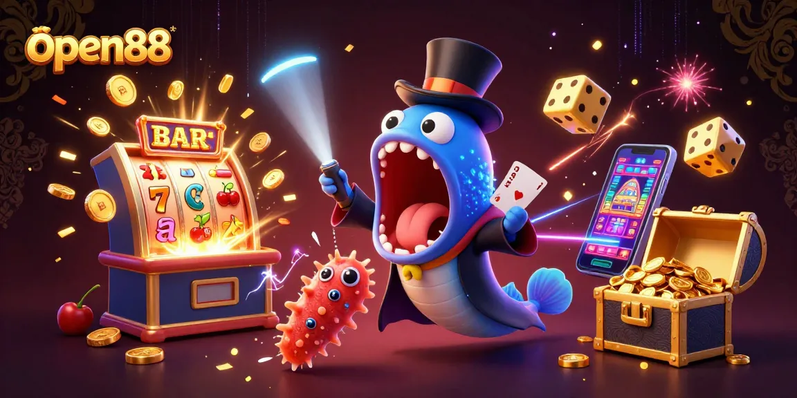 Experience the thrill of open88's magical casino with our deep-sea characters performing tricks amid jackpots and excitement.