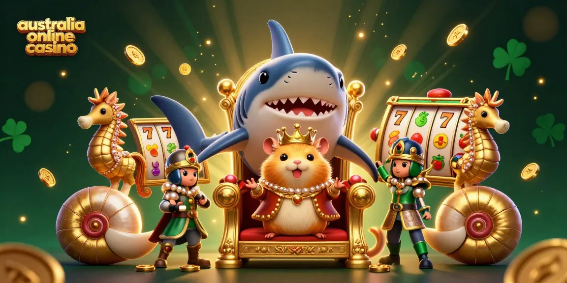 Experience the thrill at australia online casino with a vibrant scene featuring playful characters and engaging slot elements.