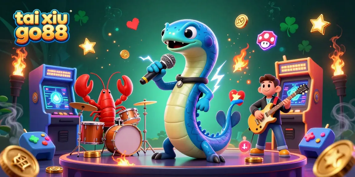 Experience tai xiu go88 action with an electric eel DJ, lobster drummer, and seahorse guitarist in this vibrant underwater casino scene.