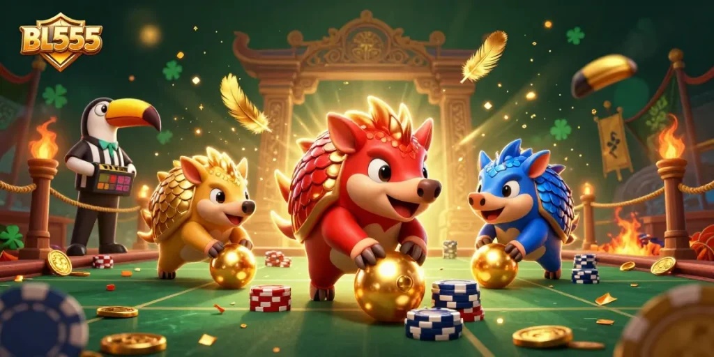 Compete in vibrant gambling battles at BL555 with thrilling pangolin rivals.