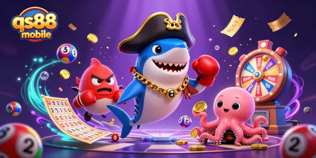 Experience the excitement of qs88 mobile with vibrant characters and interactive gaming elements.