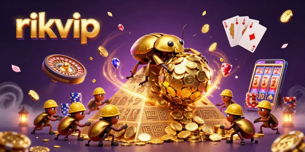 Experience thrilling gaming at rikvip with golden coins and dynamic casino symbols.