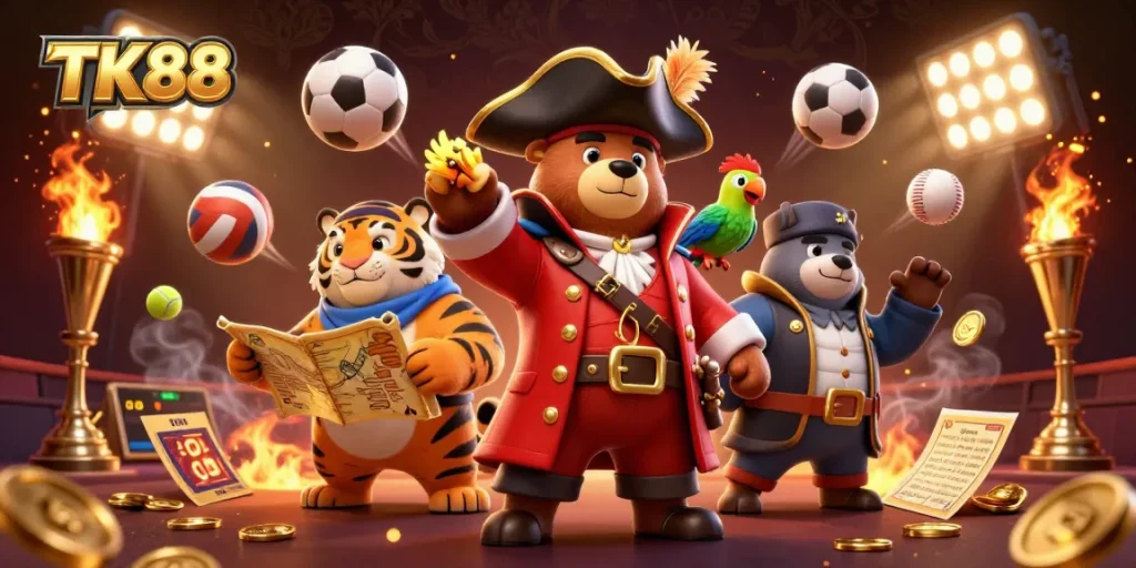 Engage in thrilling adventures with TK88 while winning exciting rewards in a vibrant casino setting.