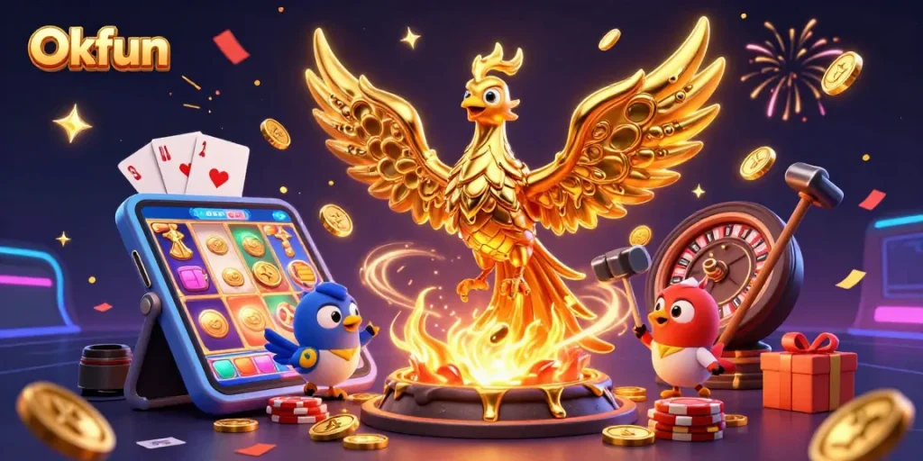 Boost your bankroll with Okfun's exhilarating gaming adventure filled with golden wins.